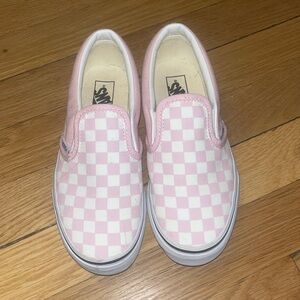 Kids size 2 pink checker vans